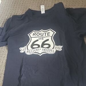 Vintage Navy Blue Cotton Route 66 Graphic T-Shirt